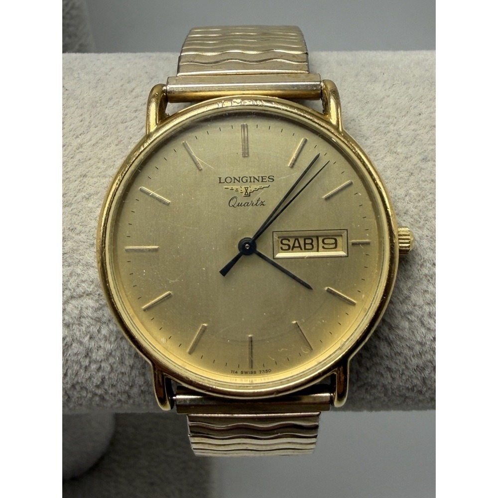 Longines 114 7250 New Battery Mens Swiss Watch 33MM 6.75" Stretch Band